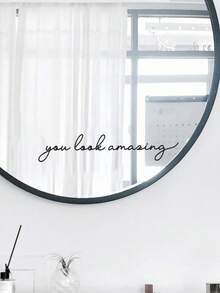 1pc/4pcs Quote Home Decoration Stickers, Hello Beautiful Decal, Hello Gorgeous Home Decal, You Look Amazing Decal, Vinyl Stickers For Mirror Bathroom Home Decor Room Decor Wall Decor Bathroom Decor Wall Art Kitchen Home Decor Living Room Wall Paper Wall Stickers House Decor Bedroom Decor Room Decoration Stuff Living Room Decor - Multicolor - View 12