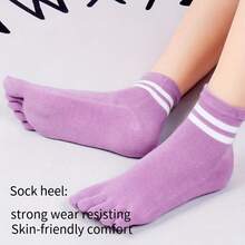 5 Pairs Women's Breathable Toe Socks, 5 Vibrant Colors Available, Sizes 36-42, Antimicrobial, Deodorizing, Machine Washable, Material, Suitable For Sports, Yoga, Running, Business Wear - View 4