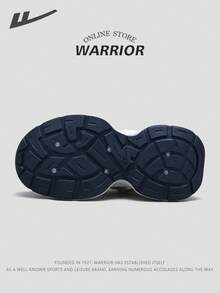 1 Pair 2025 New Warrior Series Women's Running Shoes/Chunky Sneakers, Front Lace-Up Low-Top, PU Leather Upper, Thick Sole, Soft Bottom, Suitable For Outdoor Hiking, Running, Comfortable For All Seasons, Great Easter Gift - Silver Dark Blue - View 7