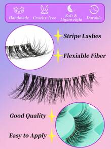10 Pairs Short Transparent Stem Eyelashes, 3D Faux Mink False Eyelashes Natural Look Lash Extension, Suitable For Girl's Daily Life And Date Wear