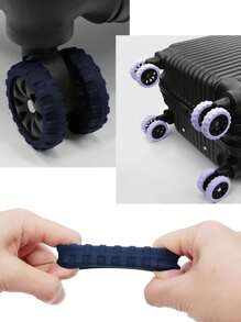 1/4/8PCS Men's And Women's Luggage Wheel Protective Cover, Shockproof, Silent And Noise-Reducing Silicone Luggage Wheel Protector, Travel Necessities, Suitable For Travel, Family Camping, Outdoor Beaches, Summer Vacation, Back To School
