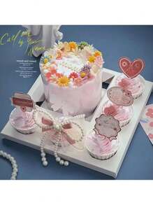 1/3pcs Cupcake And Cake Box, 5 Cupcake Slots And 1 Cake Slot, Cupcake Cake Baking Supplies Box, Snack, Donut Packaging Boxes