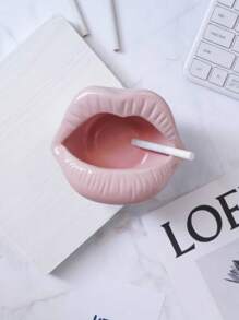 1pc Cute Cartoon Lip Resin Ashtray, Creative Unique Stylish Home Living Room Multi-Functional Smoking Accessory