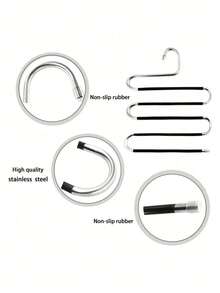 1 Piece 5-Layer Multifunction S Motorcycle S-Shaped Pants Hanger With PVC Coating, Spring, Minimalism, Summer Top - Multicolor - View 7