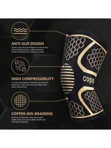 1 Copper Knee Pad For Relieving Knee Pain, A Unisex Knee Compression Sleeve Support, Medical Grade Knee Pad Suitable For Running, Hiking, Work, Arthritis, Anterior Cruciate Ligament, Meniscus Tear, - Black - View 12