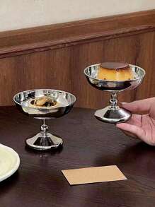 1pc Stainless Steel Tall Pudding Cup, Dessert Cup, Ice Cream, Jelly Bowl, Ins-Worthy High-Quality Ice Cream Cup