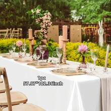1pc Elegant Pink Satin Tablecloth, Romantic Polyester Rectangle Tablecloth Suitable For Valentine's Day, Wedding, Holiday, Birthday Party, Banquet, Great For Creating A Festive And Sophisticated Atmosphere, Wedding Decoration