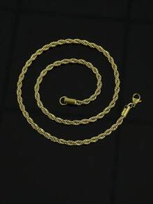 1pc Unisex 4mm Twisting Rope Chain Necklace, Fashion Versatile Classic Necklace Suitable For Daily Wear - 4mm Twist Chain - View 18