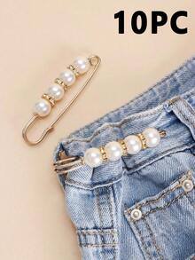 Waist Clip Brooch For Fixing And Preventing Exposure Of Low-Cut Dresses, As Well As Decorating Jackets, Cardigans, Sweaters. Includes Adjustable Aluminum Alloy Waist Clip And Brooch Set, With Modern Crystal And Butterfly Decor. Suitable For Home Use In Various Adjustable Alloy Waist Belts, 3 Sizes, Fashion Accessory, Safe And Comfortable. Decorated With Pearls And Crystals, Fashionable Waist-Cinching Brooch, Suitable For Daily Life, Prevent Exposure Collar Pin, Wool Sweater Collar Accessory, Shawl Clip For Women