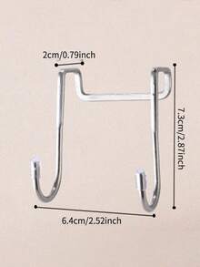 3pcs Stainless Steel Hanging Hooks, Suitable For Bedroom, Dining Room, Bathroom, Over The Door Storage Rack, Wall Mounted Coat Hooks - Silver - View 5