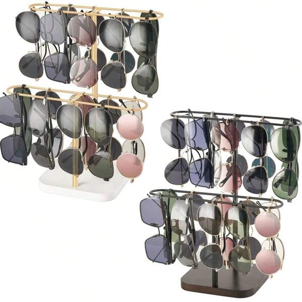 1pc Sunglass Organizer,Rotating Glasses Holder,2-Tier Sunglass Holder,Glasses Organizer,Eyeglass Holder Stand,Sunglass Storage For 24 Pairs Eyeglasses For Dresser Countertop