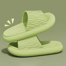 2025 Fashionable Pleated EVA Slippers, With Unique Pleated Upper Design, Thick Non-Slip Durable Sole, Lightweight & Comfortable, One-Piece Construction Prevents Odor, Suitable For Home, Bathroom, Living Room, Outdoor, Beach, Street Walking, Suitable For Guests, Simple Minimalist Aesthetic