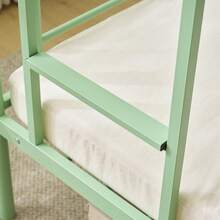 Zimtown Twin Over Twin Steel Bunk Beds Frame, 78" X 42" X 65" With Ladder Bedroom Dorm Room For Kids Adult Children - Green - View 10