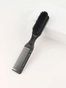 Peigne multifonctionnel pour hommes, brosse à cheveux pour hommes, outils et accessoires capillaires pour hommes, peigne convenant aux hommes. Une brosse à double usage pour la coiffure et la mise en forme de la barbe, avec un design de peigne et de brosse. Un peigne à double usage pour coiffer les cheveux naturels et les sourcils. Outils capillaires, produits capillaires et accessoires pour les essentiels de voyage de salon de coiffure. Outil de mise en forme de la barbe pour hommes, peigne à texture de brosse, outil de coupe de cheveux, peut prendre soin de la barbe et peigner les cheveux