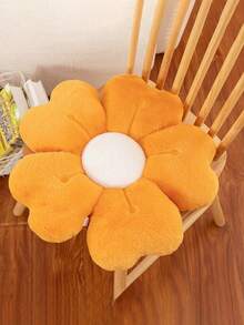 柔软毛绒雏菊花抱枕 - 舒适的床和沙发装饰靠垫，白色/粉色，13.7 英寸，涤纶面料，可爱的花卉图案，床上用品 | 毛绒枕头装饰 | 柔软涤纶面料，沙发抱枕