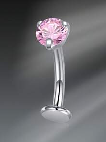 CIZME Floating Titanium Belly Button Rings Hypoallergenic G23 Titanium Internally Threaded Belly Ring 14G Belly Piercings For Women Navel Piercings Jewelry, Floating Belly Button Ring For Women Hypoallergenic F136 Belly Rings Internally Threaded CZ Opal 10mm Bar Navel Barbell Flat Back Belly Piercing 10MM Silver