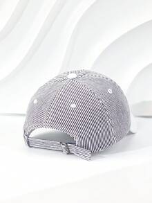 1pc Women's Fresh Striped C-Letter Embroidery Baseball Cap, Versatile Sun Protection Visor Hat - Multicolor - View 7