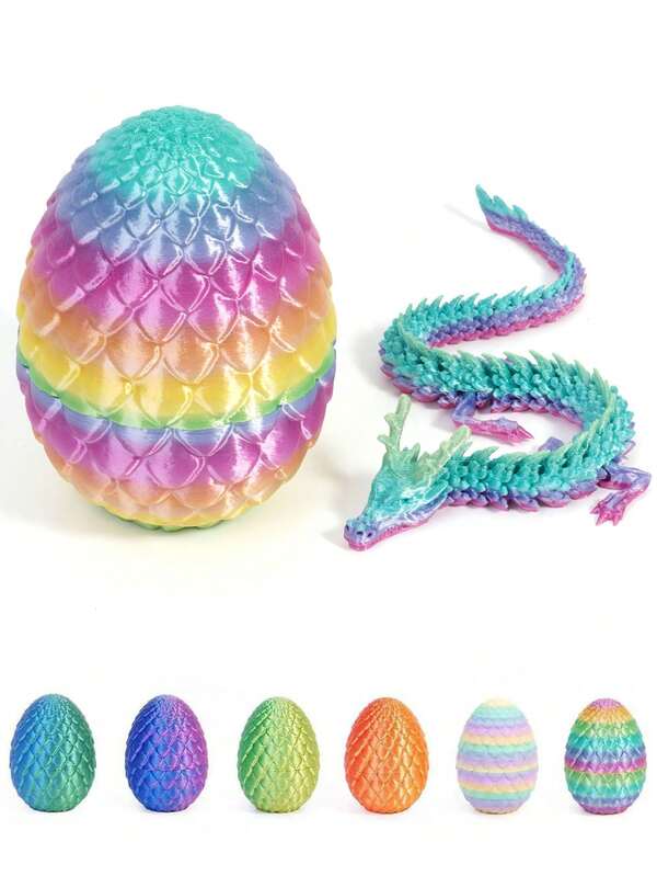 1/2/3/4/5pcs 3D Printed Dragon Surprise Egg, Dragon Egg 3D Printed Dragon With Egg Dinosaur, Novel Movable Joints 3D Printed Snakes With Surprise Eggs, Executive Dragon Fidget Desk Toys, Decorative Easter Egg Fillers Gifts Home Decor Christmas Fidget Toy Gifts For Adults, Fidget Toys, Squishy, Fidget, Anti Stress, Sensory Toys, Halloween Party Favors, Decoration Supplies, Party Bag Fillers, Christmas Stocking Fillers