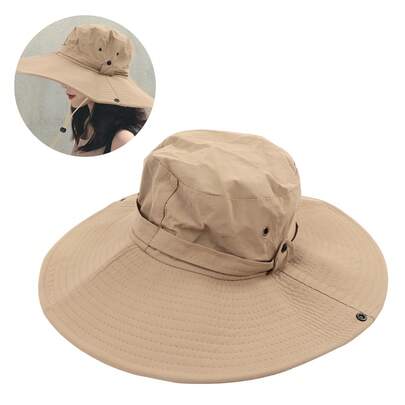 Sombrero de pesca con protección UV UPF 50, ajustable, impermeable, versátil, de ala ancha, para pesca al aire libre.
