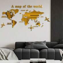 1 pieza Decoración de pared de espejo acrílico con efecto de rompecabezas a la moda, tamaño 120*60cm, adhesivo 3D, arte de pared para realzar el espacio y crear un efecto visual brillante y elegante. Adecuado para decoración en sala de estar, dormitorio, fondo de sofá, estudio, oficina y talla grande