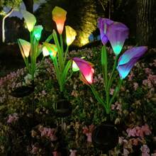 Solar Garden Lights, Calla Lily Flower Light, Color Changing Lights Outdoor For Garden Decoration, Yard Decor And Gift For Mother Simulation Flower Decorative Flower Lights For Garden Patio Yard Pathway Decoration