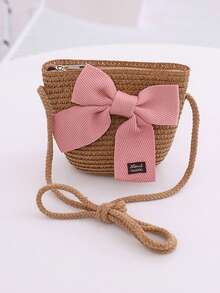 新款女孩可愛公主風格蝴蝶結沙灘包,適合日常使用