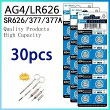 10 a 50 pieza(s) Pilas de botón AG4 377 SR626 SR626SW Pila de moneda alcalina 177 376 626A LR66 LR626 para relojes, juguetes, relojes, incluye 1 destornillador como regalo - AG4 LR626 - Ver 8