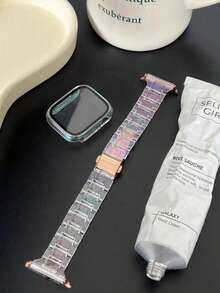 Bộ 2 dây đeo đồng hồ Apple + Vỏ đồng hồ Apple dành cho nữ, Dây đeo cổ tay bằng acrylic nhiều màu, Thiết kế cầu vồng nhiều màu, Nhẹ, Thời trang và dễ thương, Phim bảo vệ màn hình đồng hồ Apple, Vỏ bảo vệ bằng màng cường lực siêu mỏng chống sốc hai trong một, Tương thích với dây đeo đồng hồ Apple 44mm 45mm Ultra 2 49mm 42mm 40mm 38mm 41mm Dây đeo thay thế thời trang Áp dụng cho dòng Ultra 9 8 SE 7 6 5 4 3 2 1 Dây đeo thông minh cho đồng hồ Apple Dây đeo vòng đeo tay cho đồng hồ Apple Phụ kiện đồng hồ Apple. Dây đeo đồng hồ Apple + Vỏ đồng hồ Apple - bảy màu - Xem 3