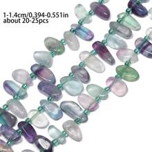 10-14mm Natural Asymmetrical Colorful Fluorite Amethyst Stone Gravel Chip Loose Spacer Bead For Jewelry Making DIY Earring Necklace Accessories