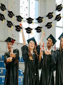 14pcs/Set New Graduation Tasseled Doctorate Cap Garland, Suitable For Graduation Party Decoration, Add Graduation Atmosphere With Exquisite Bunting