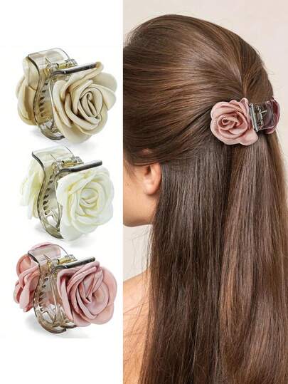 1个复古玫瑰发爪夹，优雅玫瑰发爪，布艺花卉配饰，优雅复古玫瑰发夹，女士布艺花卉头饰发夹 - 优雅时尚，适合女性日常佩戴和派对，中号布艺花卉发饰，简约纯色设计，椭圆形，适合女性，是日常佩戴、派对、情人节、复活节等节日的理想之选。发饰，发饰，配饰，女士发饰，秋季，旅行，美发工具，女士配饰，发饰，秋季，头发，发饰，配饰，女士发饰，旅行，发饰，女士配饰，发饰，女士发饰，美发工具，发饰，发饰，美饰，礼物，旅行，女士礼物，发饰，圣诞礼物，花朵发夹