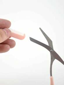 Pink Eyebrow Scissors And Comb Set, Eyebrow Trimmer, Makeup Scissors, Grooming Kit For Home Use - Multicolor - View 4