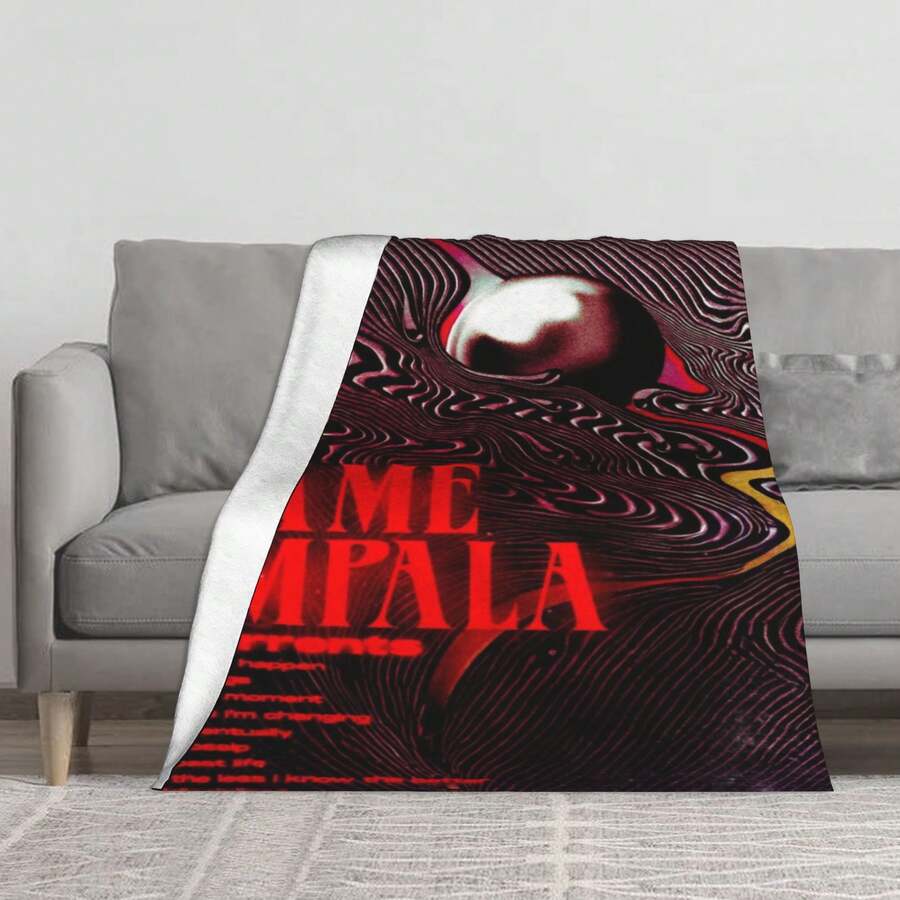 Tame Impala Band Graphic Men Women Vintage Oversized Streetwear Men's Lndie Pop Rock Music Male Cotton (13) Lightweight AC Blanket - Breathable For Summer Nights - Black - View 1