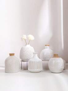 Set de 8 botellas de cerámica vintage con relieve para aceites esenciales, decoración de sobremesa para la sala de estar, entrada y mesita de noche