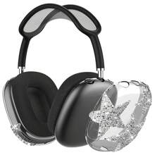 Airpod Max(2024/2020) Shining Star Earphone Protective Case, 3D Star Silicone Earphone Protective Cover, Unique 3D Glittering Star TPU Protective Shell, Stereoscopic Star Silicone Protective Cover, Silicone Earphone Protective Case, Fashionable Configuration, Best Gift