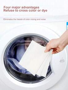 150pcs Laundry Tablets Laundry Paper Anti-Staining Clothes Sheets Anti-String Mixing Color Absorption Washing Household Merchandises - Multicolor - View 9