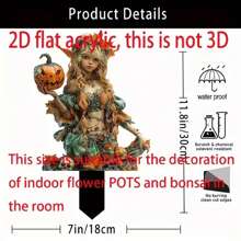 Halloween Garden Decor, Acrylic Pumpkin Fairy Holiday Decoration Outdoor Party Favor