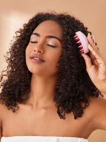 1pc Wheat Straw Hair Scalp Massage Brush, Silicone Hair Brush, Scalp Exfoliating Scrub, Dandruff Removal Tool, Unisex, Bathroom Decor, Autumn, Back To School - Multicolor - View 8