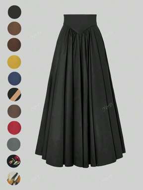 Nuova gonna elegante plissettata, a forma, larga e gioiosa, adatta per la primavera e l'estate, per l'uso quotidiano e alla moda