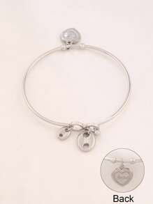 1pc Stainless Steel Ocean Starfish Conch Pendant Bangles Fashion Pearl Heart Pendant Open Bangle Cross Virgin Mary Charms Bangle Bracelet Jewelry