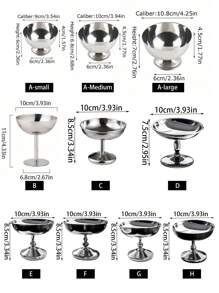 1pc Stainless Steel Tall Pudding Cup, Dessert Cup, Ice Cream, Jelly Bowl, Ins-Worthy High-Quality Ice Cream Cup