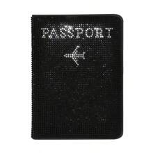 Rhinestone RFID Blocking Passport Holder Leather Travel Wallet Pouch, Multi-Color