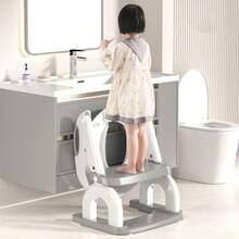1pc Children's Panda Ladder-Type Toilet Seat, Potty Training Toilet Seat With Footstool For Boys/Girls