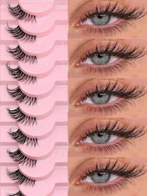 10 par pół rzęs, przezroczyste rzęsy, sztuczne rzęsy w kształcie kociego oka, krótkie, miękkie, sztuczne rzęsy z norek, miękki, naturalny makijaż, Halloween