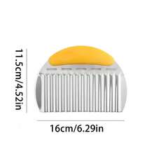 1 Peça Faca Ondulada de Aço Inoxidável, Cortador Ondulado de Batata e Vegetais, Faca Ondulada de Cozinha para Ralar Salada, Fatiar Pepinos, Cenouras, Frutas e Vegetais