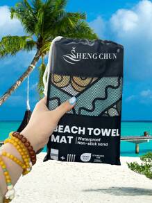 SHENG CHUN 1pc Personalized Ocean Animal Print Beach Blanket, Comes With Drawstring Carry Bag, Multiple Sizes, Suitable For Group Gatherings & Family Vacations, Essential For Beaches, Lawns, Foldable, Moisture-Proof, Waterproof, Non-Stick Sand, Outdoor Camping Mat, Portable Picnic Rug Summer Travel,Vacation Holiday Bathroom Decor Beach Essentials
