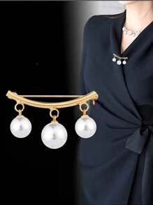 6/8/12pcs/Set Faux Pearl Safety Pins Set, Waist Clips For Pants, Shirts & Dress To Prevent Exposure