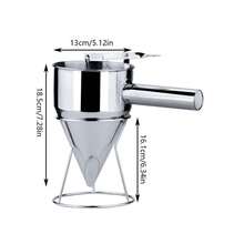 1pc Multi-Caliber Stainless Steel Batter Funnel With Stand - Perfect For Pancake, Cupcakes, And Baking - Kitchen Gadgets - Multicolor - View 4
