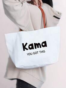 Customized Canvas Tote Bag, Customized Bags, Personalized Tote Bag, Personalized Gift, Customized Name - White - View 6