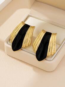 1 Paar minimalistische, modische, elegante asymmetrische geometrische Hängeohrringe für Frauen